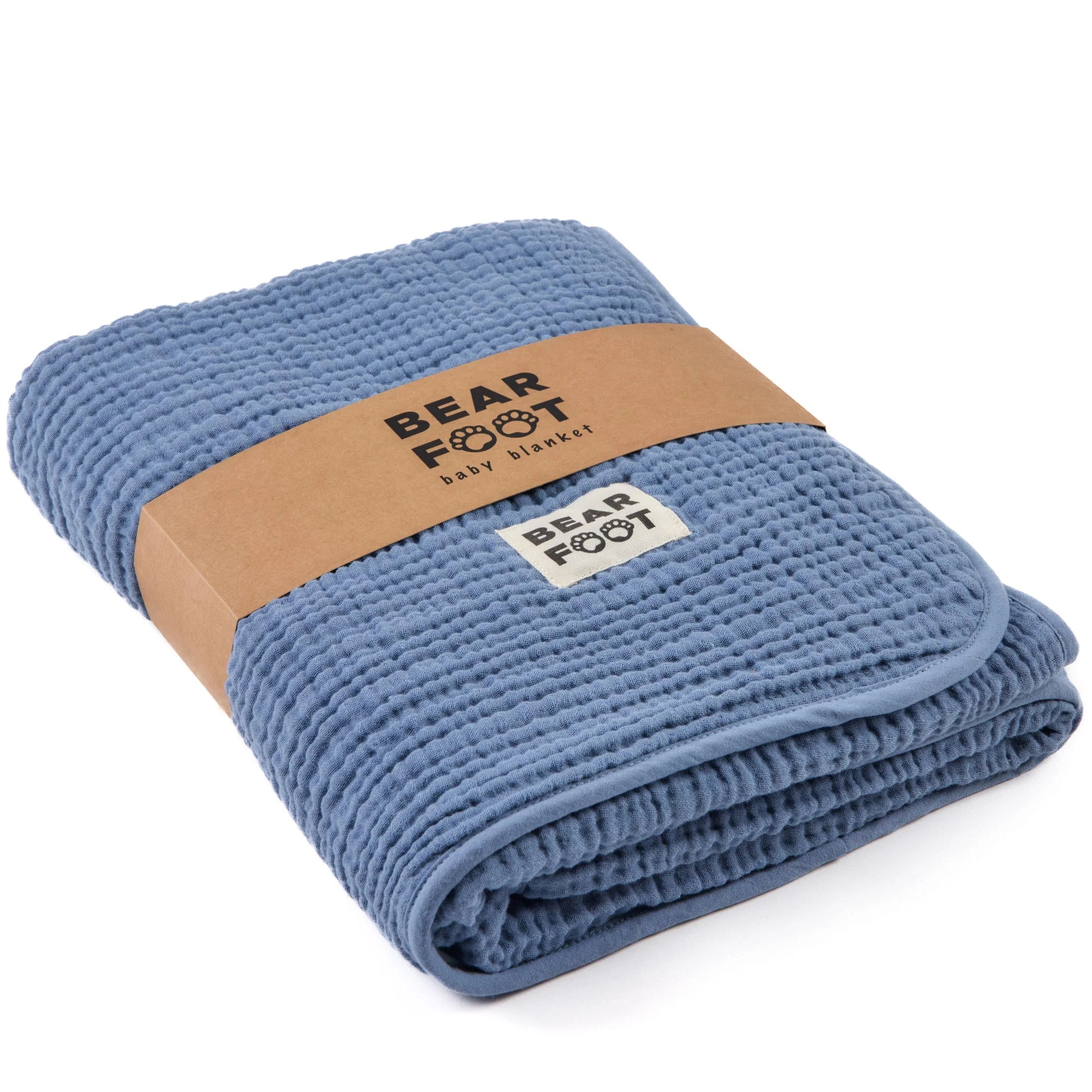 Muslin baby blanket, fluffy and soft fleece - blue