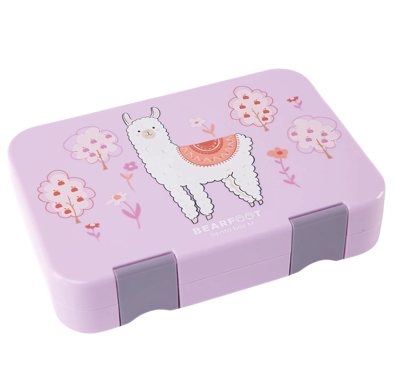 BEARFOOT Children's Bento Lunch Box with Compartments, BPA-Free (Llama)