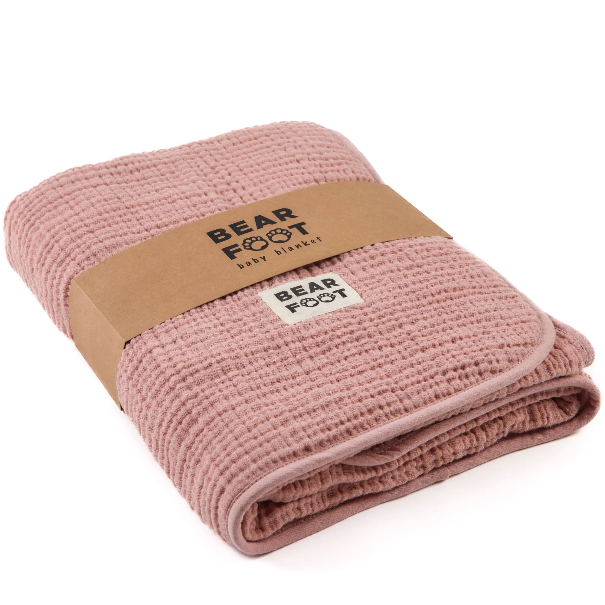 Muslin baby blanket, fluffy and soft fleece - pink