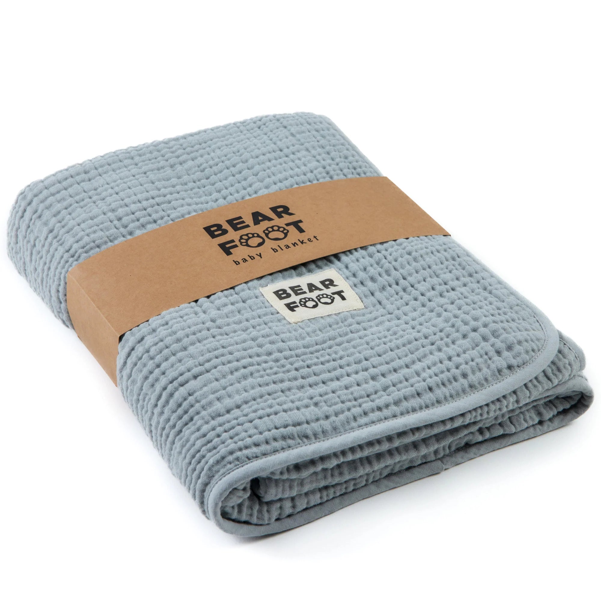 Muslin baby blanket, fluffy and soft fleece - gray
