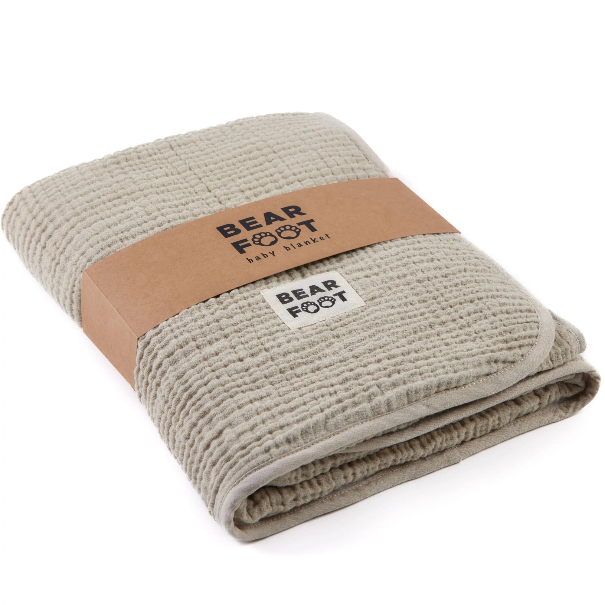 Muslin baby blanket, fluffy and soft fleece - Brown